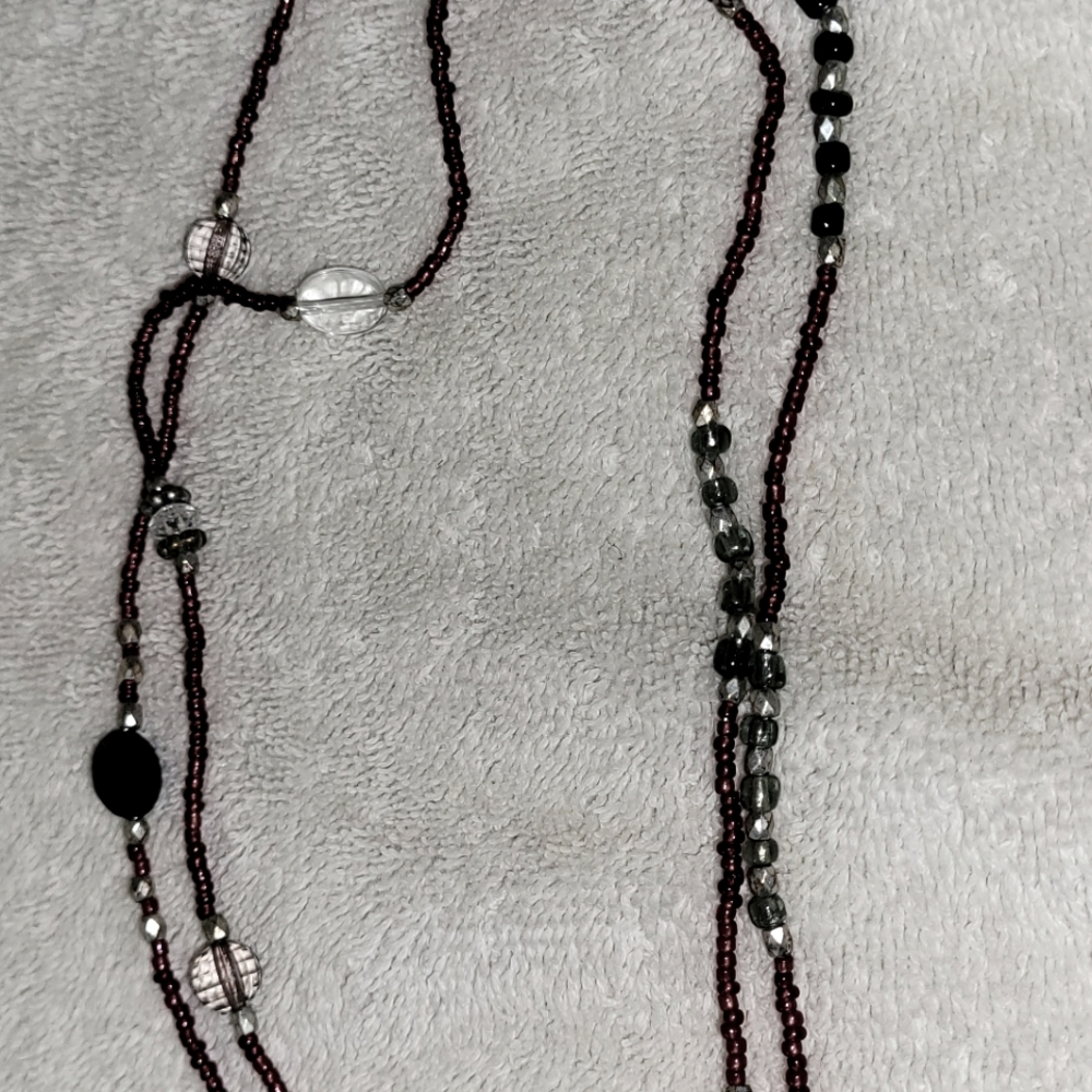Red beaded costume necklace